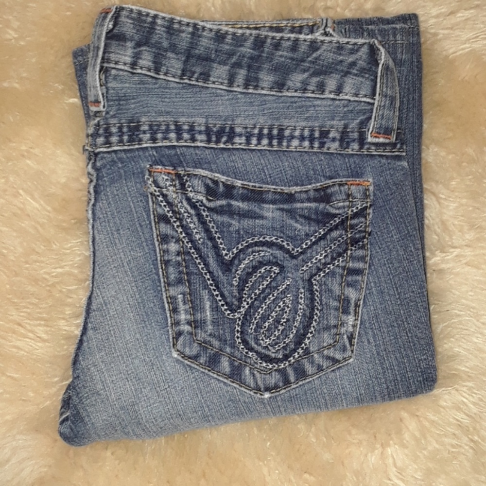 bebe denim Kayla Hand Stitch Distressed Jeans
